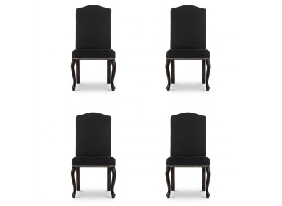 4x Design Upholstered Chair Set Chairs Textile Seat Complete Set