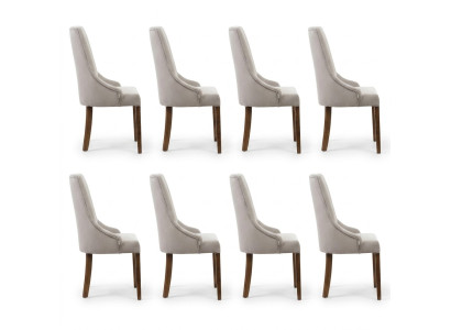 8x Designer Upholstered Chair Set, Chairs Complete, Backrest, Seat, Lounge