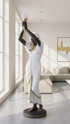 Floor lamp sculpture figure lamps light Egypt statue figures sculptures decor