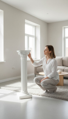Column Marble Style Decoration Columns Statue Sculpture Stand Sculptures Decoration 1005