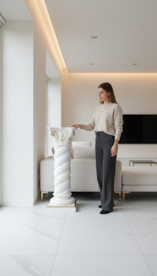 Column Marble Style Decoration Column Statue Sculpture Stand Sculptures Decoration 1015