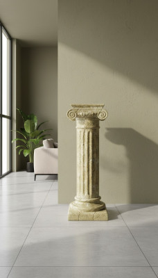 Medusa Column Roman Columns Marble Sculpture Figure Decor Decoration Stand 1639