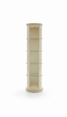 Showcase glass bar corner shelf amphora bevel base column cabinet display shelves 1860