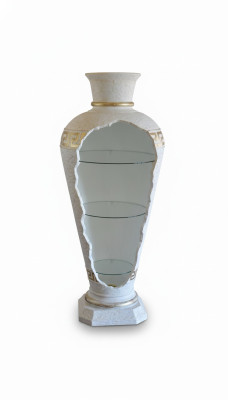Showcase cabinet corner shelf glass amphora vase floor vase cabinet showcase cabinet lamp