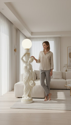 Floor lamp sculpture figure lamp light Egypt statue figures sculptures 1680