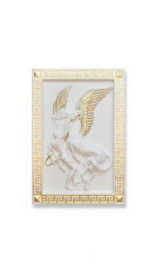 Pegasus Wall Relief Antique Style Relief Wall Painting Ancient Handcrafted Picture Horse