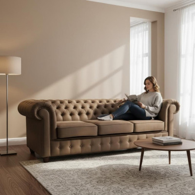 Chesterfield Cambridge 3-seater with bed function couch upholstery sofas couches new