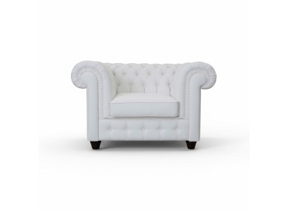 Elegant White Chesterfield Armchair: The Charm of the Classical in Modern Style