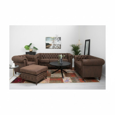 Chesterfield 3+2+1 Seater Sofa Set + Ottoman Couch Sofa Leather Textile Couches