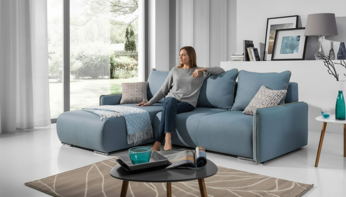 Corner sofa, sleeper sofa, sofa, couch, upholstery, corner suite, bed function, seat, couches, new.