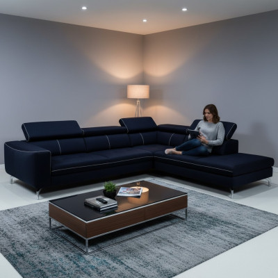 XXL Upholstered Sofa Corner Seat Upholstered Sleeping Living Room Set Couches