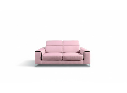 A respectable modern and comfortable 2-seater sofa in a stylish pink color