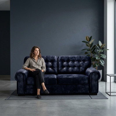 Design 2-Seater Relax Sofas Club Lounge Sofa Upholstered Couch Fabric Sofas Textile