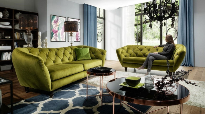 Chesterfield 3+2 seater sofa set upholstered fabric couch seating suite design