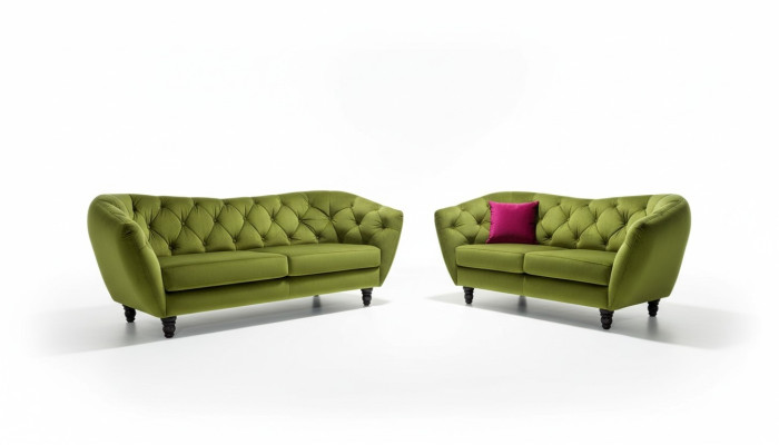 Chesterfield 3+2 seater sofa set upholstered fabric couch seating suite design