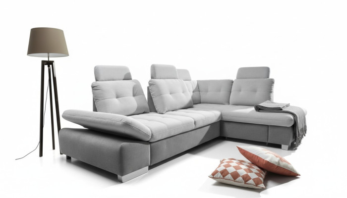 Textile corner sofa couch upholstered corner set fabric sleeping living landscape new