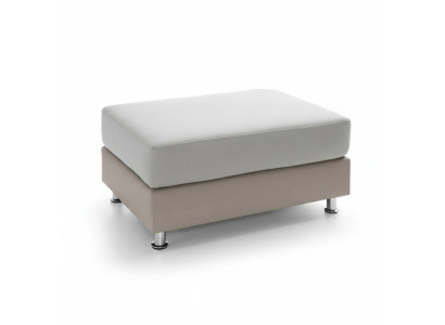XXL Club Footstool Club Lounge Stool Leather Textile Ottoman Designer Pouf
