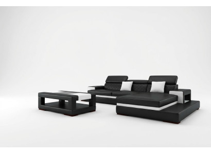 XXL Leather Sofa Corner Sofa Design Big Sofa Couch Upholstered Corner Seating Suite