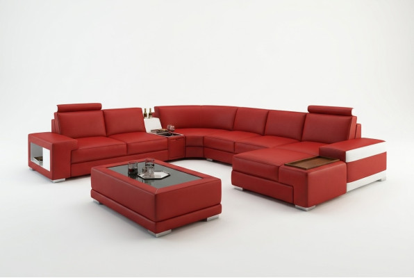 Leather sofa couch living area U-shape design modern sofa 5103 sofas