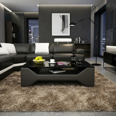 Coffee table design table living room glass leather sofa side coffee couch