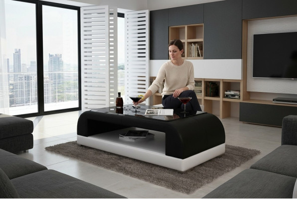 Coffee table glass design coffee table living room leather couch side sofa