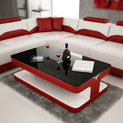 Coffee Table Design Living Room Leather Coffee Glass Couch Cushion Side Table