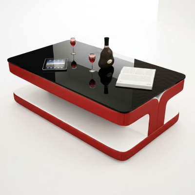 Coffee Table Design Living Room Leather Coffee Glass Couch Cushion Side Table