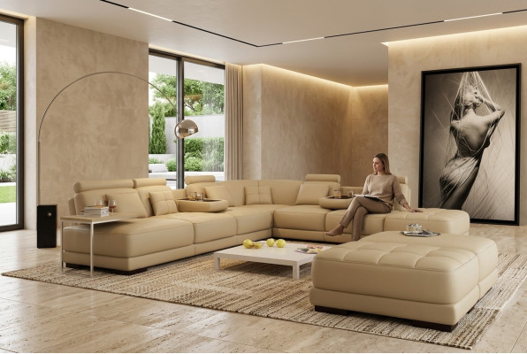 Large sofa leather sofa couch living landscape L shape upholstery set corner sofa