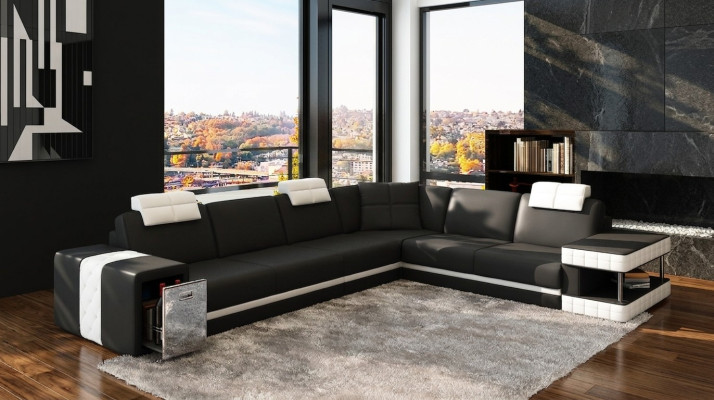 Leather sofa couch upholstery corner seating corner set living room
