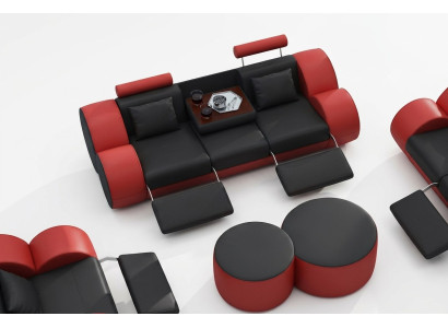3-seater multifunction sofa designer leather couch upholstery suite sofas