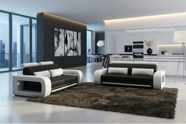 Leather sofa couch seating area 3+2 seater design modern sofa suite
