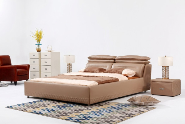 Modern design bed XXL luxury hotel bed style double leather 140 160