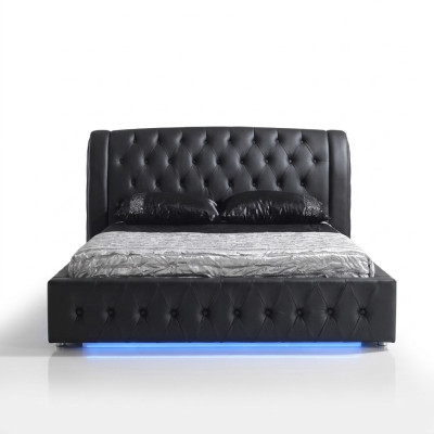 Modern hotel design bed XXL beds luxury double leather Chesterfield