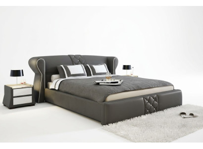 Leather Upholstered Bed Beds Hotel Classic Designer Double Marriage Bedroom New