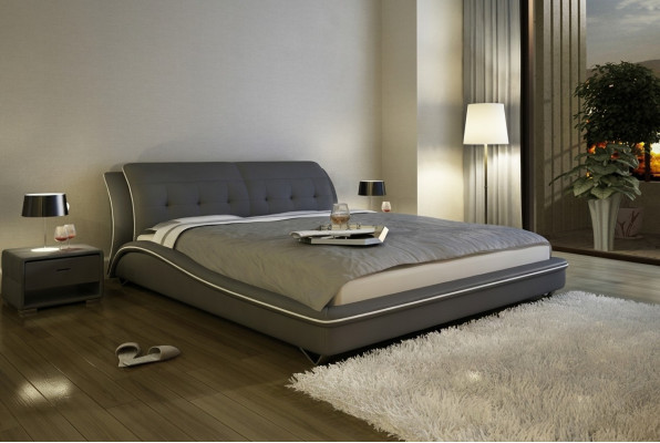 Modern design bed XXL beds luxury style double hotel leather