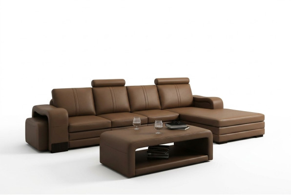 Leather sofa couch sofas XXL corner sofa living landscape L-shaped design modern