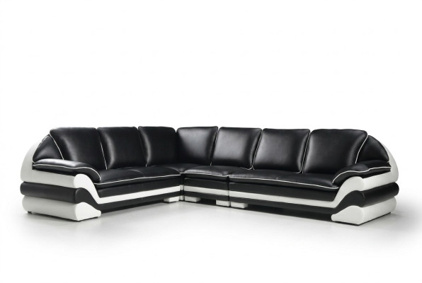 Leather sofa couch living area L-shaped design modern sofa classic