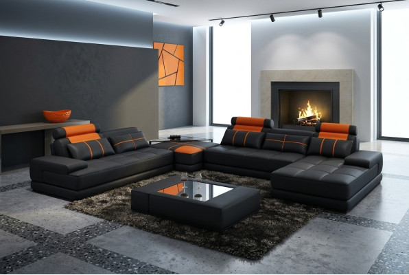 XXL Designer Living Area Upholstered Corner Sofa Sofa Set Sofa Couch