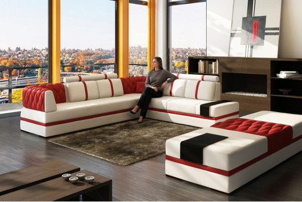 L Form XXL Designer Living Landscape Upholstered Corner Sofa Corner Suite Sofa Couch Corner