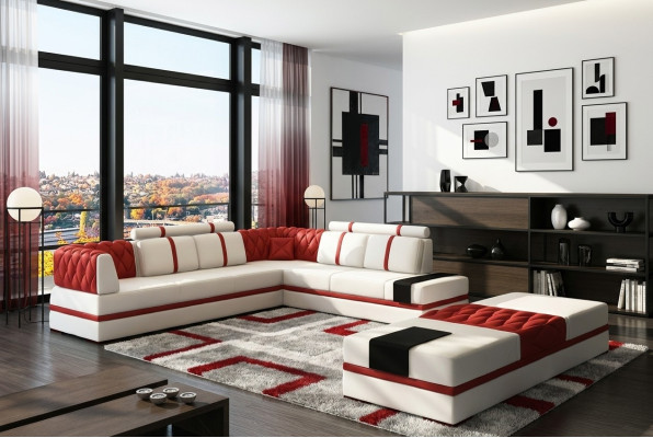 L Form XXL Designer Living Landscape Upholstered Corner Sofa Corner Suite Sofa Couch Corner
