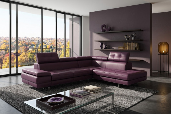 Leather sofa couch living area L-shape design modern sofa 5057