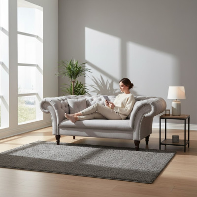 Chesterfield 2-seater couch upholstered sofa design club lounge 2-seater upholstered suite