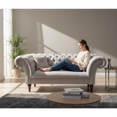 Chesterfield Design Sofa Couch 2-Seater Upholstered Sofas Couches 2-Piece Set New