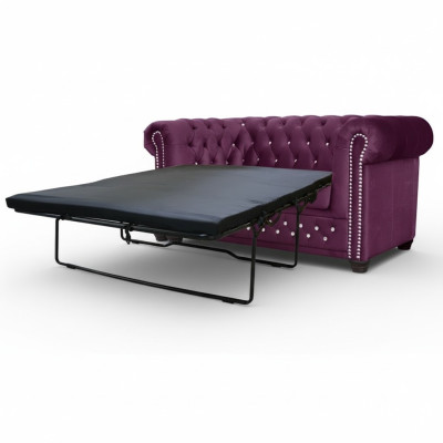 Chesterfield York Blink with Bed Function Textile Couch Upholstered Sofas Couches New