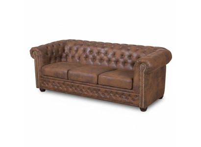 Chesterfield York Gobi 3 Seater Leather Couch Upholstered Sofas Couches New