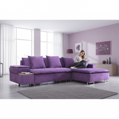 Design corner sofa L-shaped sofa with bed function couch upholstered seat corner sofas textile new