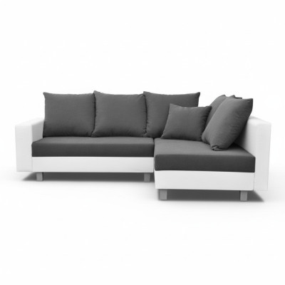 Design corner sofa with sofa L-shape, bed function, couch seat, corner sofas, textile upholstery, new.