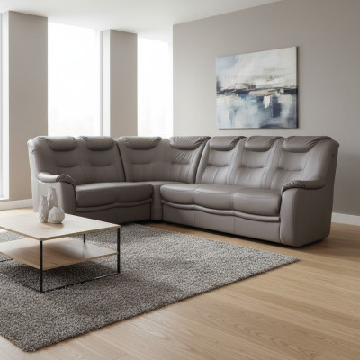 Design corner sofa Kassel leather couch upholstery seat corner sofas living area new