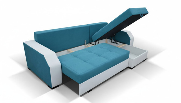 Design corner sofa with bed function, leather textile upholstery sofas couches Sofa Aris