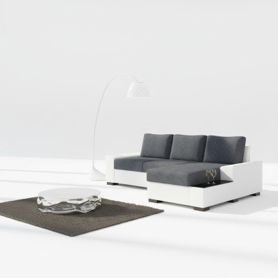 Design corner sofa, sleeper sofa, bed function, sofa couch, leather upholstery, fabric sofas, new.